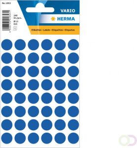 Herma Multipurpose etiketten Ã 13 mm rond donkerblauw permanent hechtend om met de